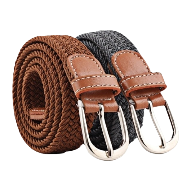 A simple and versatile men's woven leather belt with adjustable width of 3.5cm Item Picture