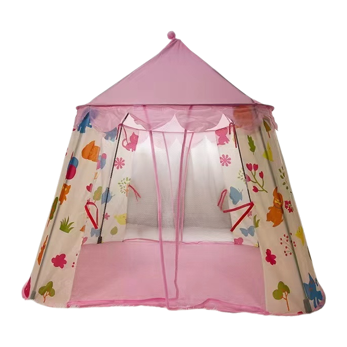 The pink children's tent "Little Princess" portable game house is suitable for both indoor and outdoor use Item Picture
