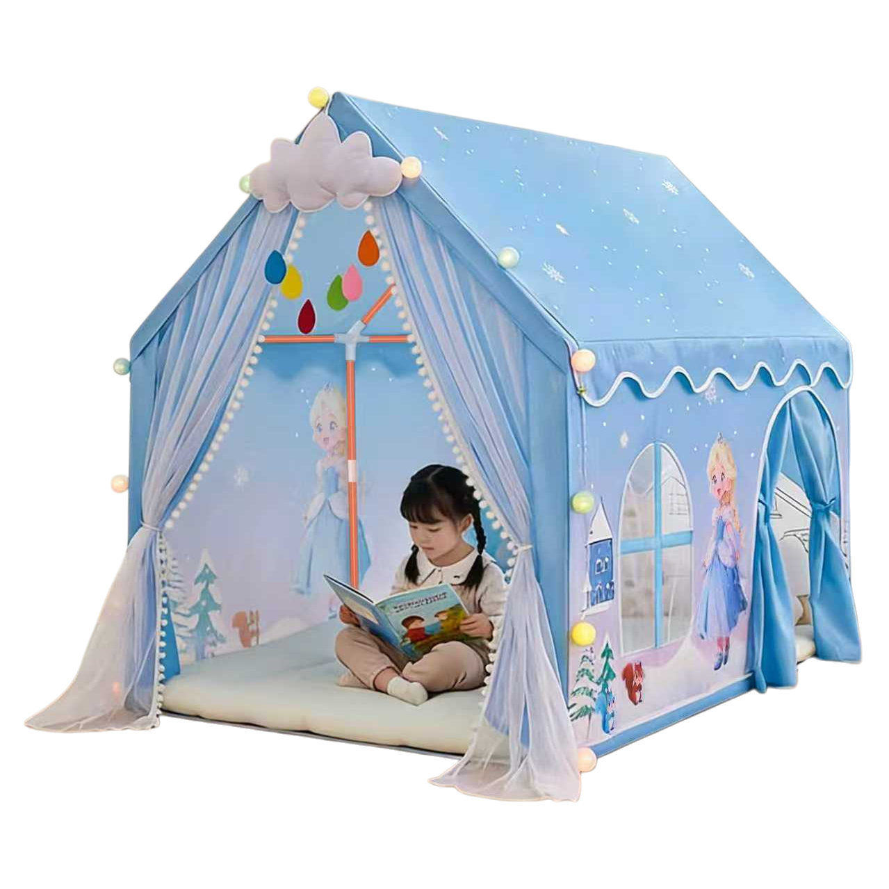 Children's tent, foldable and portable, outdoor camping toy house, safe, non-toxic and environmentally friendly material Item Picture