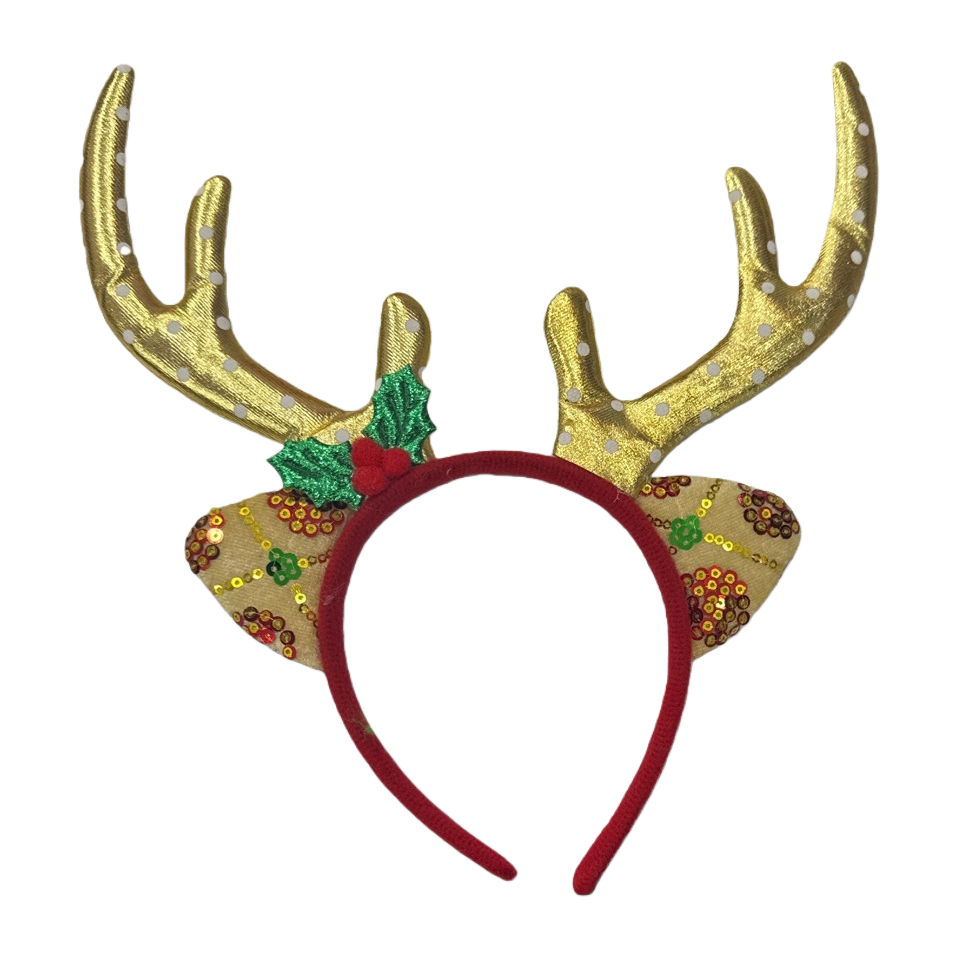 Christmas antler headband, cute plush hair accessory for ladies, festive party decoration headwear Item Picture