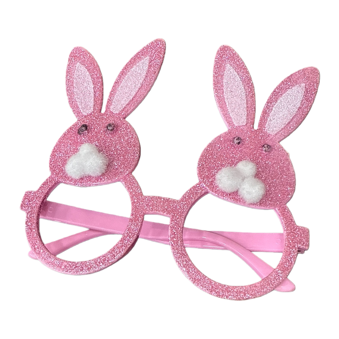 Pink glittering rabbit-shaped glasses with a fashionable and cute girlish style and anti-blue light optical frame Item Picture