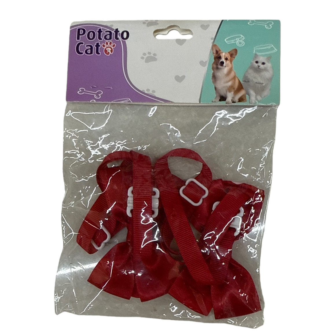 أحزمة حمراء للحيوانات الأليفة، هواء مريح قابل للضبط للكلاب والقطط Item Picture