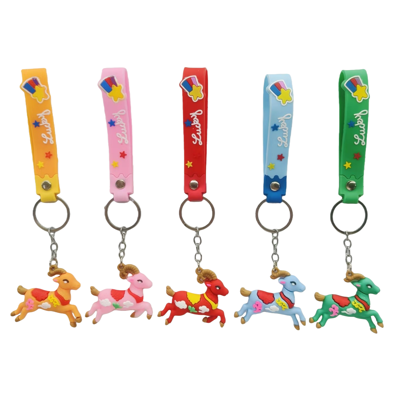 The main body of the colorful deer keychain has a cute metallic texture and is a portable decoration Item Picture