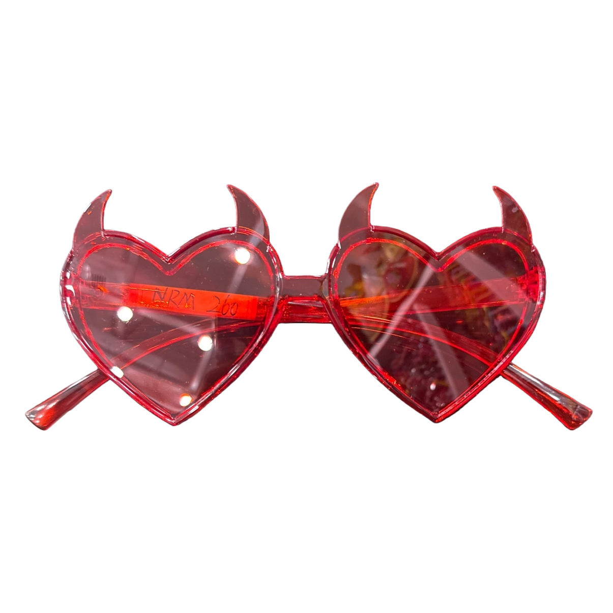 Red heart-shaped devil horn sunglasses, fashionable, individual and cool sunshade sunglasses Item Picture