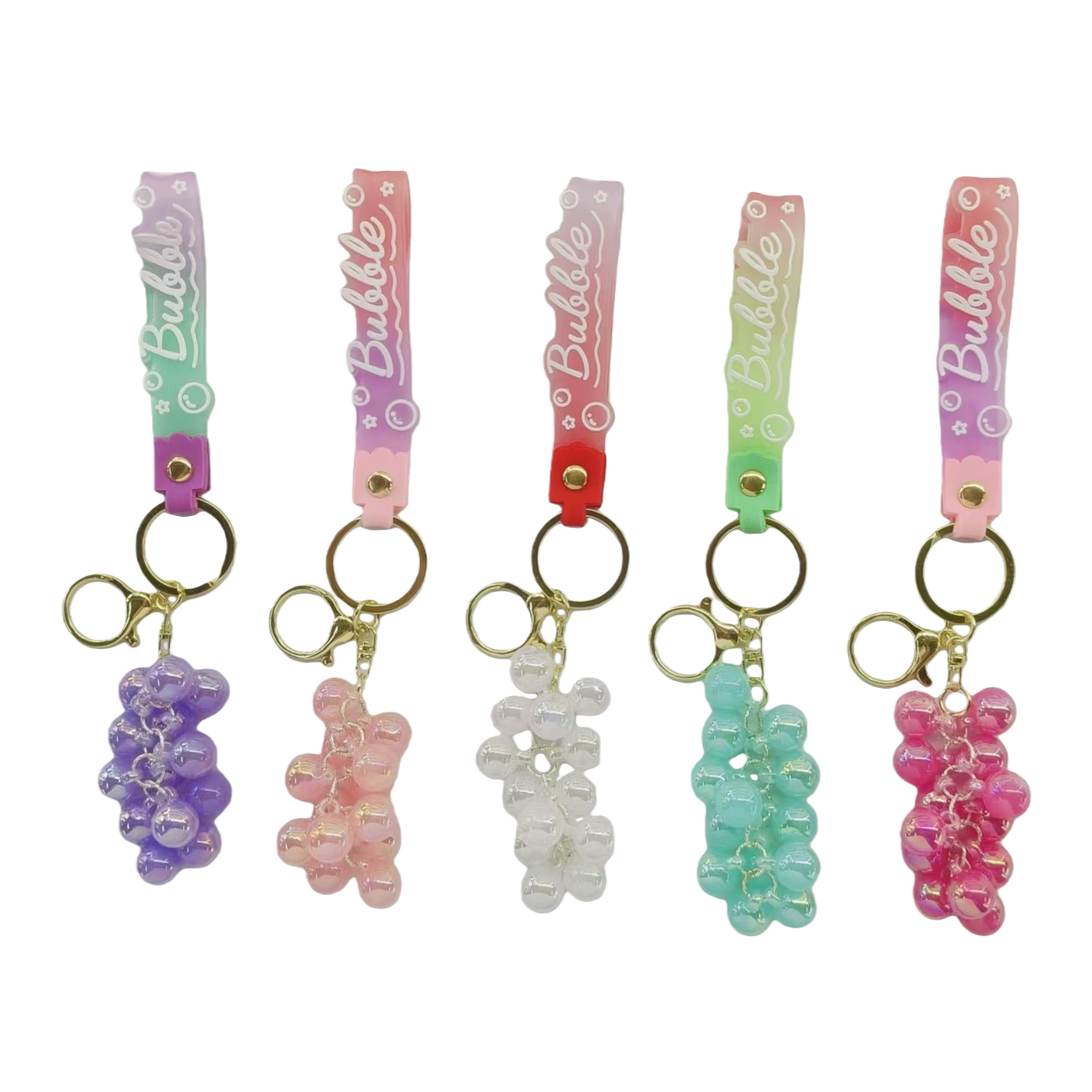 Colorful grape-shaped keychains, simulated soft rubber pendants, car bag accessories and small items Item Picture