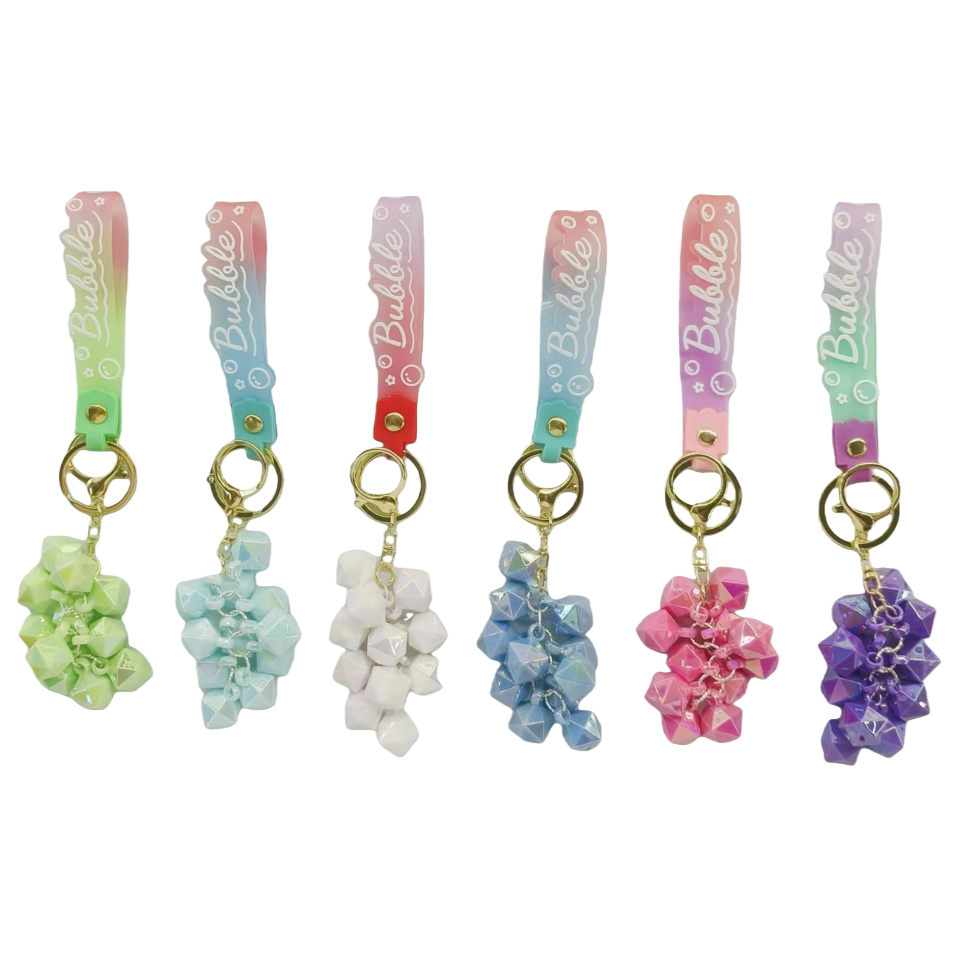 Colorful gradient keychain pendant, a fashionable and personalized car bag hanging accessory Item Picture