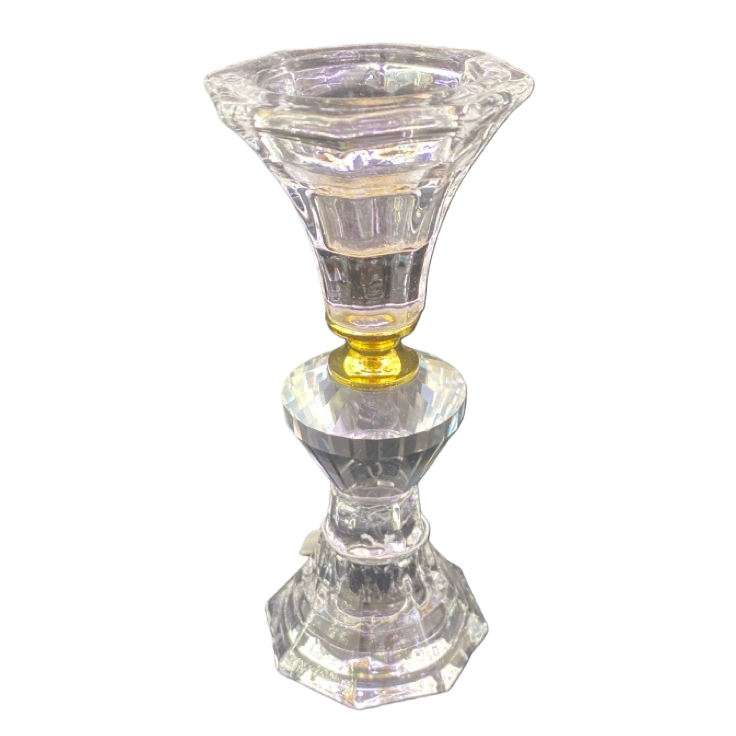 The main body of the transparent crystal candlestick is made of lead-free high-purity glass, hand-polished, suitable for wedding ceremonies in the living room Item Picture