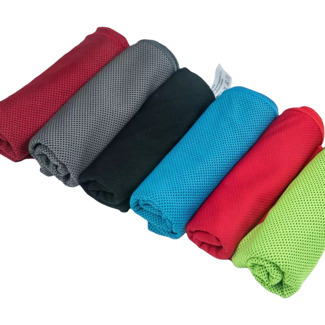 Colorful mesh fabric cool towel, water-absorbing and quick-drying household fitness and yoga towel Item Picture