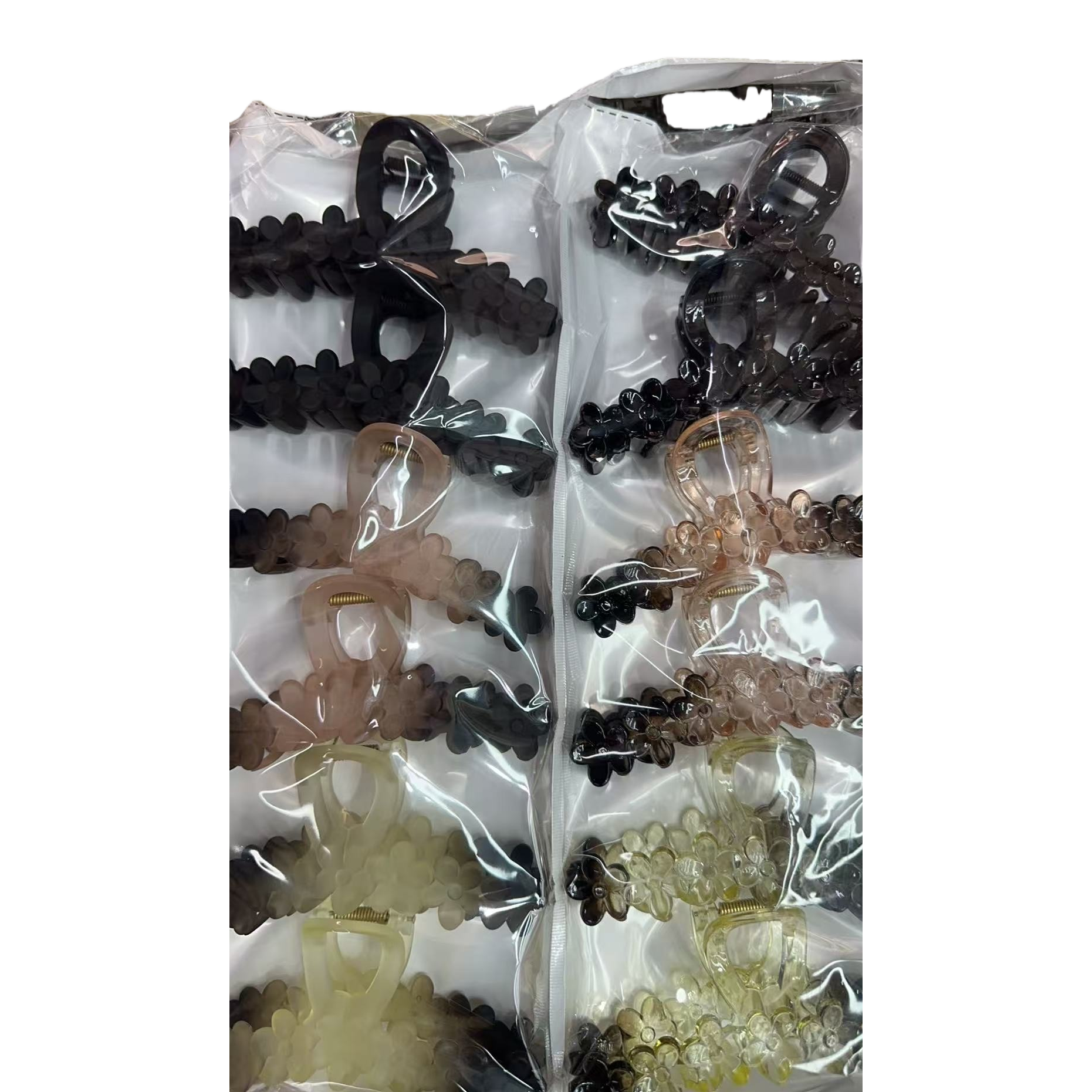 A fashionable and simple hair clip set with a metallic texture and double hair clips Item Picture