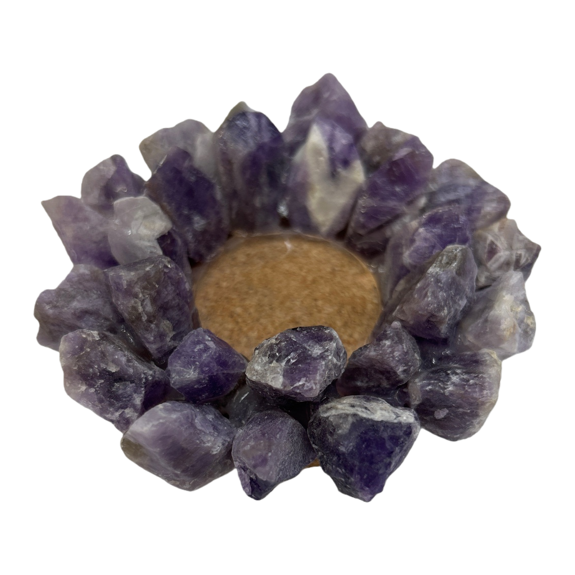 Purple crystal candlesticks, natural crystal ornaments, home decoration, living room coffee table items Item Picture