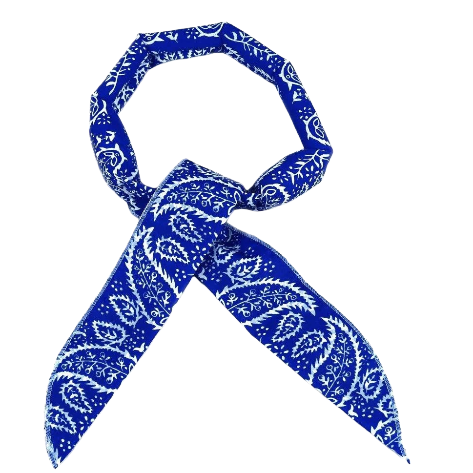 Blue patterned real square scarf for women spring and summer scarf accessories Item Picture