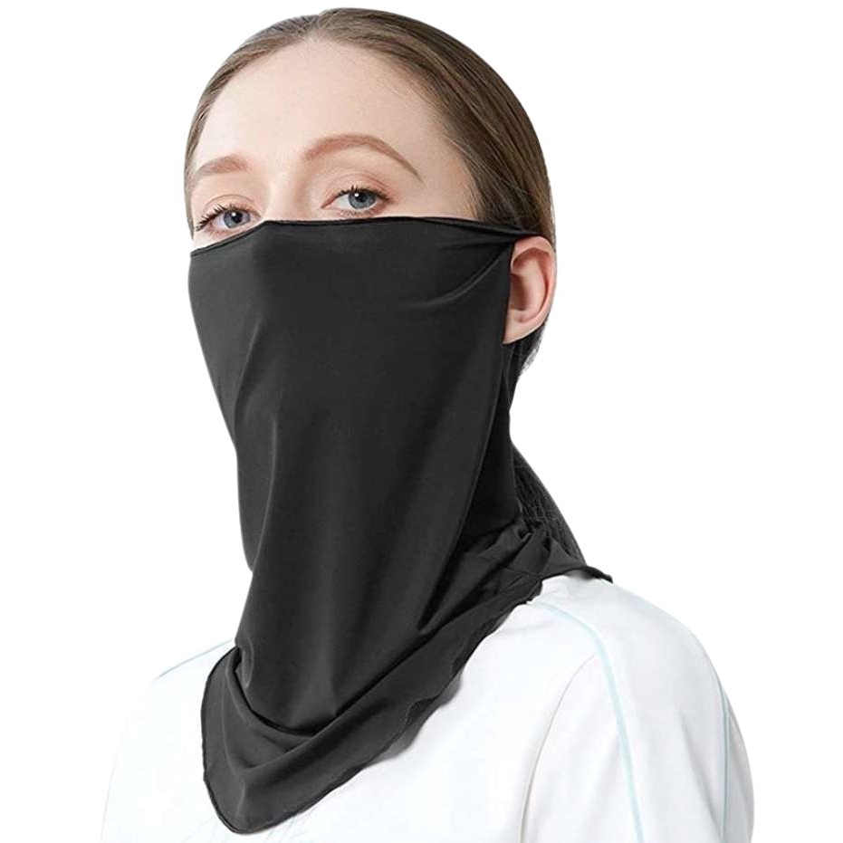 A breathable, lightweight and UV-resistant grey sun protection mask for women, suitable for outdoor cycling Item Picture