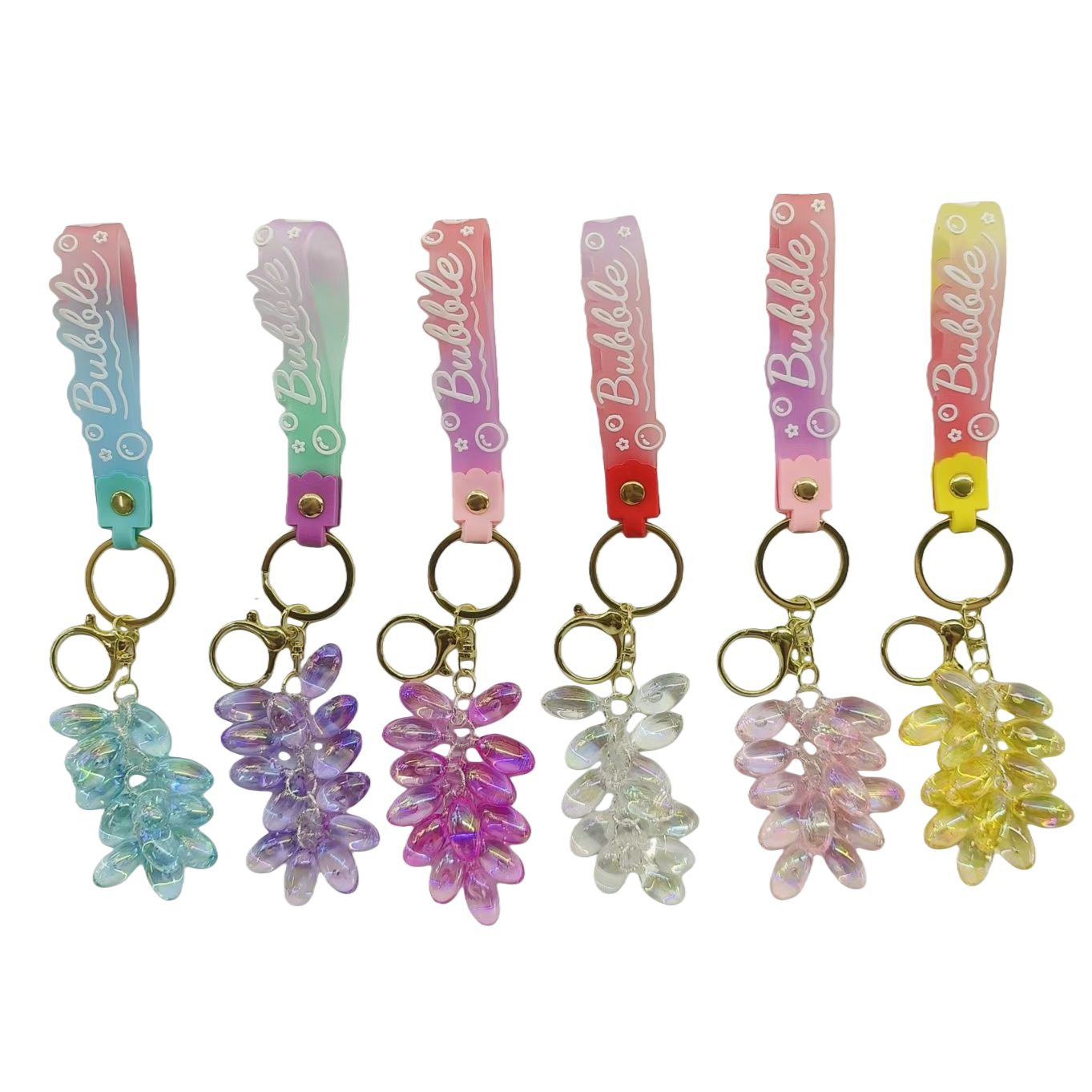 Colorful gradient keychain pendant, a fashionable and personalized car bag hanging decoration Item Picture