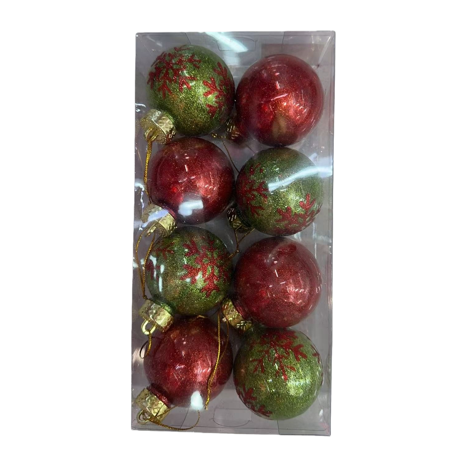 Christmas decorative ball red and gold sequined glass ball Christmas tree pendant set Item Picture
