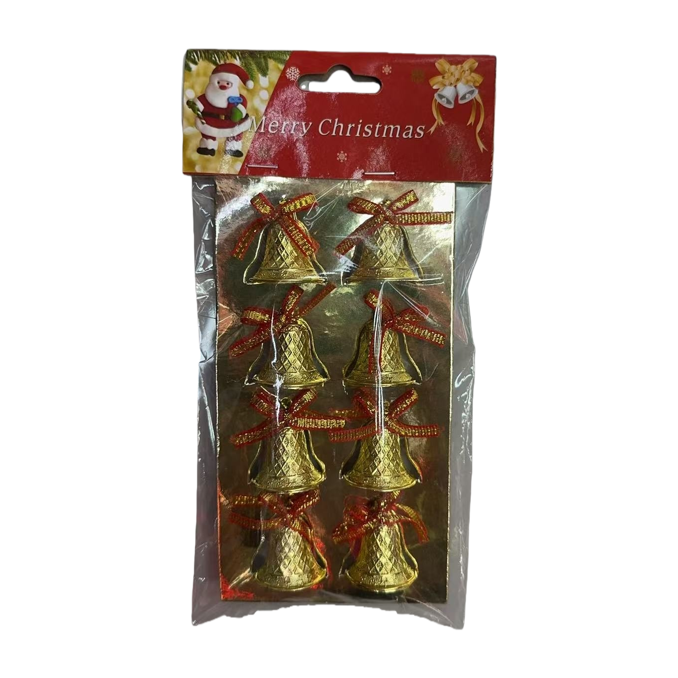 Golden Christmas decorative bells, festive atmosphere hanging decorations, home decoration items Item Picture