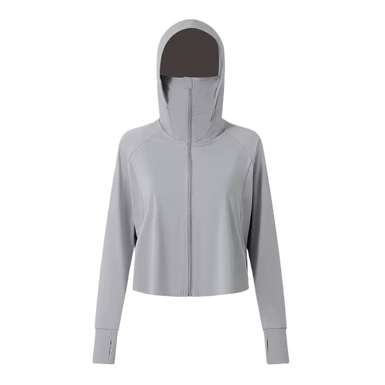 Light grey sun-protective clothing for women in summer is light, breathable with UPF50+ UV protection Item Picture