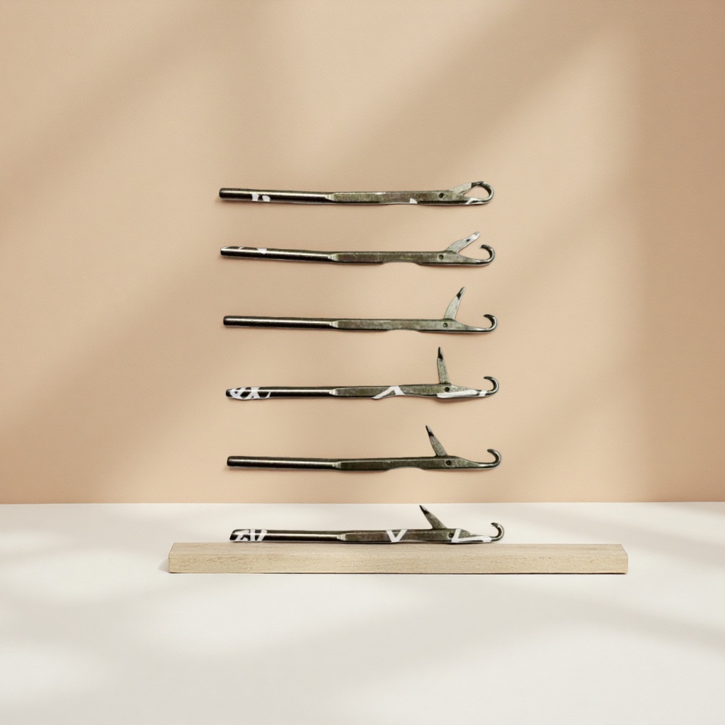 Metal tool forceps with stainless steel pointed tips for precision electronic maintenance