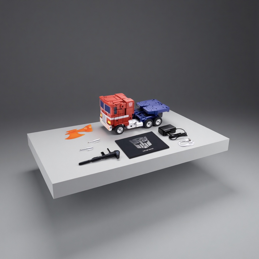 Transformers toy truck model and accessory product packaging