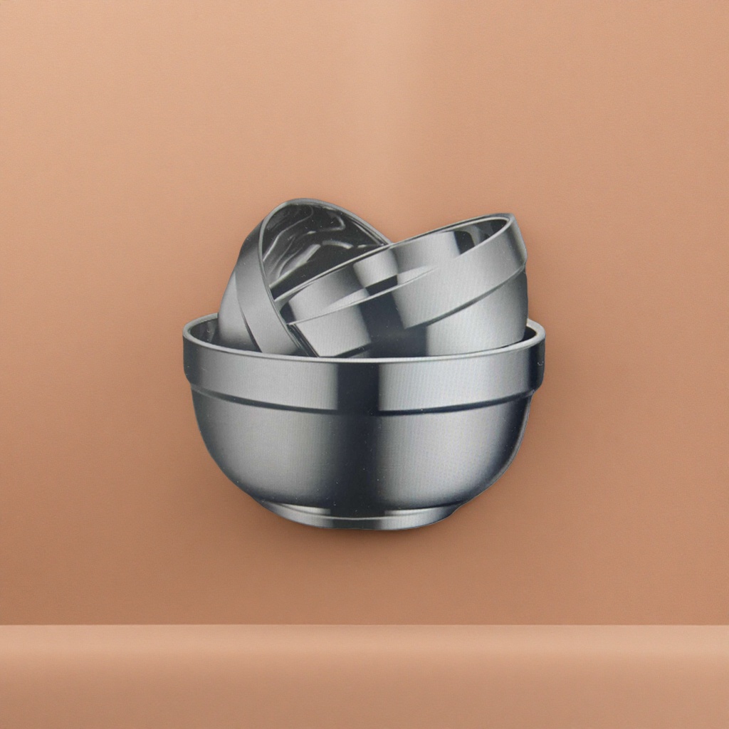 Stainless steel bowl, large-capacity household soup bowl, food-grade thickened anti-scald bowl