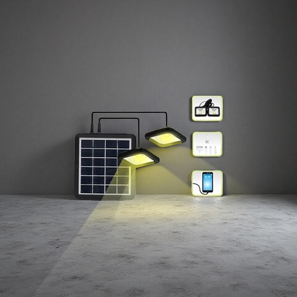 Solar light strips, solar panels and LED lights for outdoor courtyard lighting are energy-saving and waterproof Application Scenario