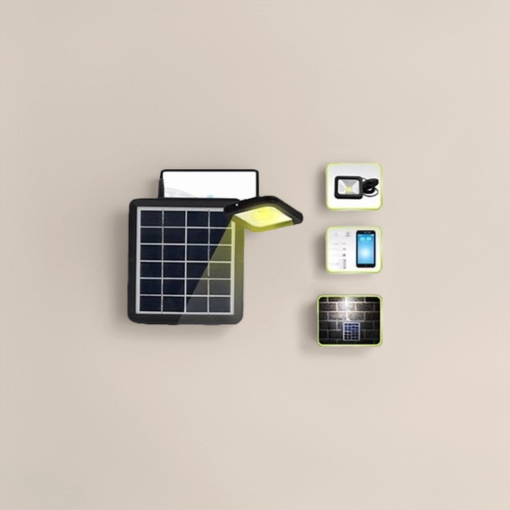Outdoor courtyard lighting set with solar panels and solar lamps Application Scenario