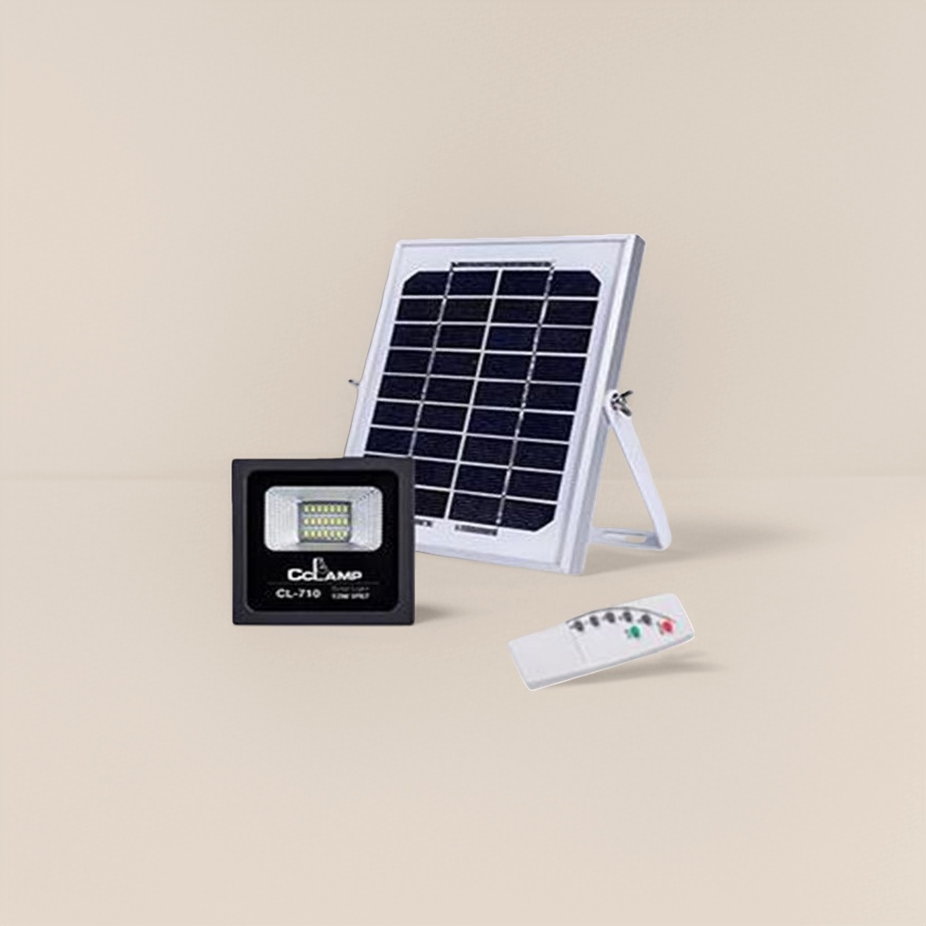 The solar lamp set includes solar panels, LED lamps, remote controls, and outdoor courtyard lighting Application Scenario