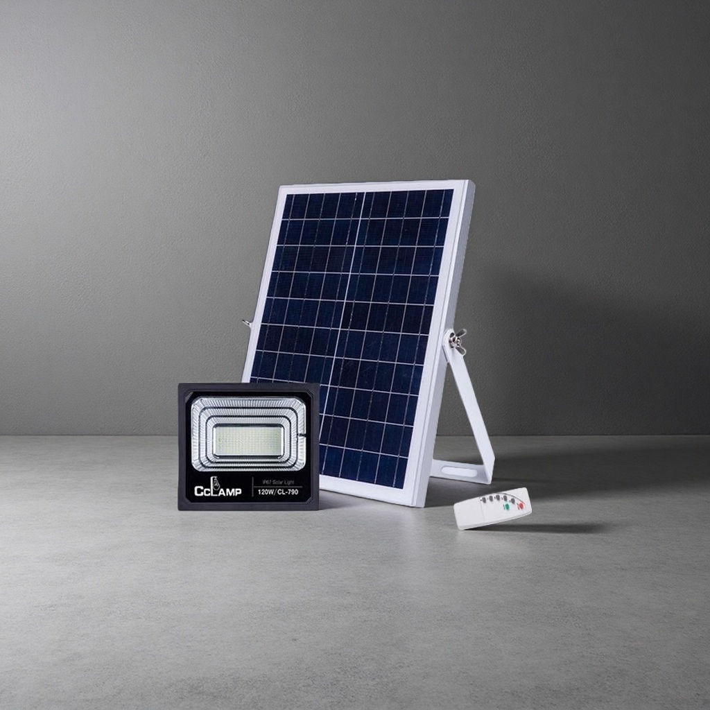 The solar lamp includes a solar panel, an LED lamp head and a remote control details Picture