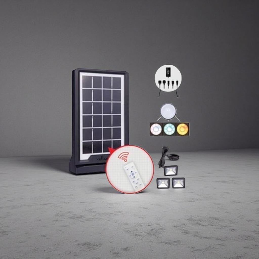 Solar panel and solar lamp combination set, outdoor courtyard lighting, rechargeable type Specification image