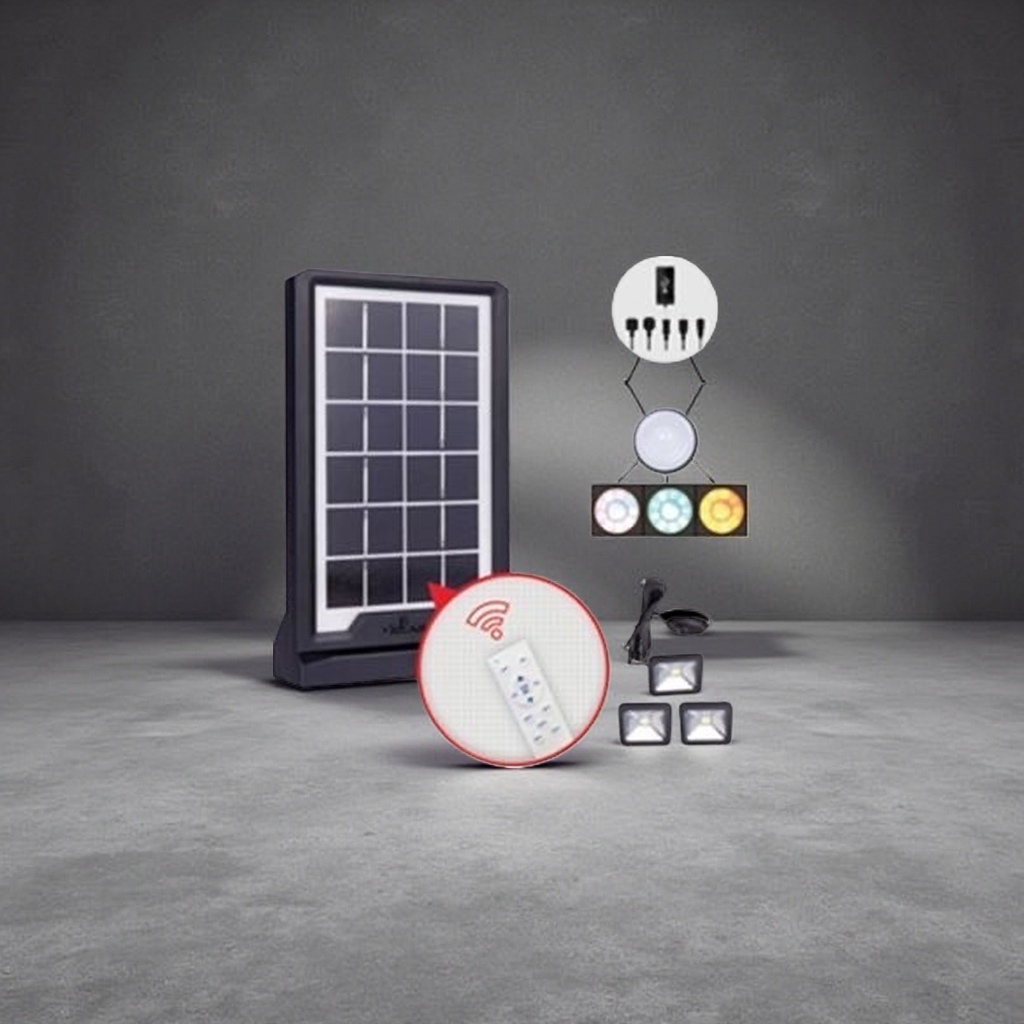 Solar panel and solar lamp combination set, outdoor courtyard lighting, rechargeable type