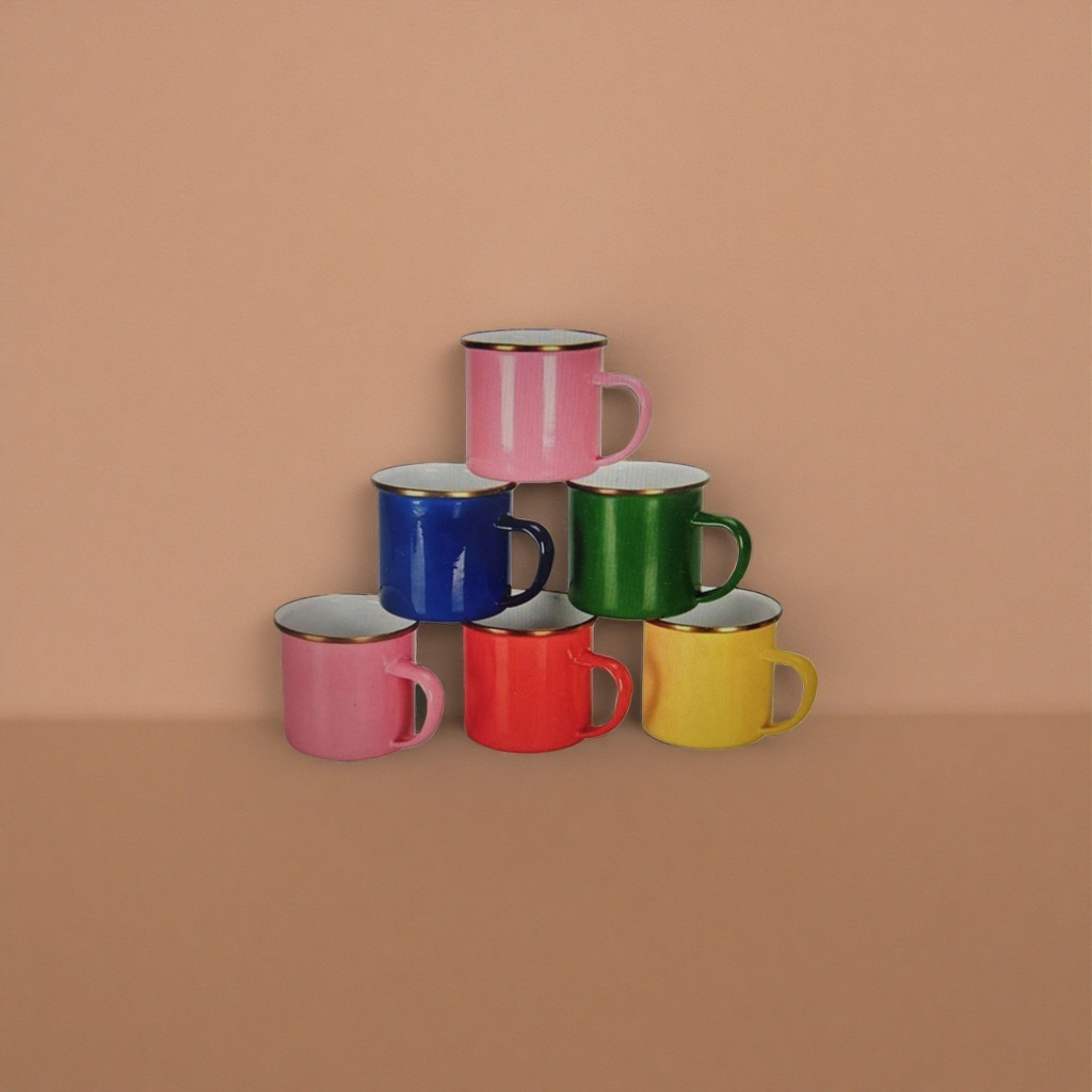 Colored enamel cups, retro hand-painted ceramic mugs, home and office water cups, high-temperature resistant and easy to clean Application Scenario