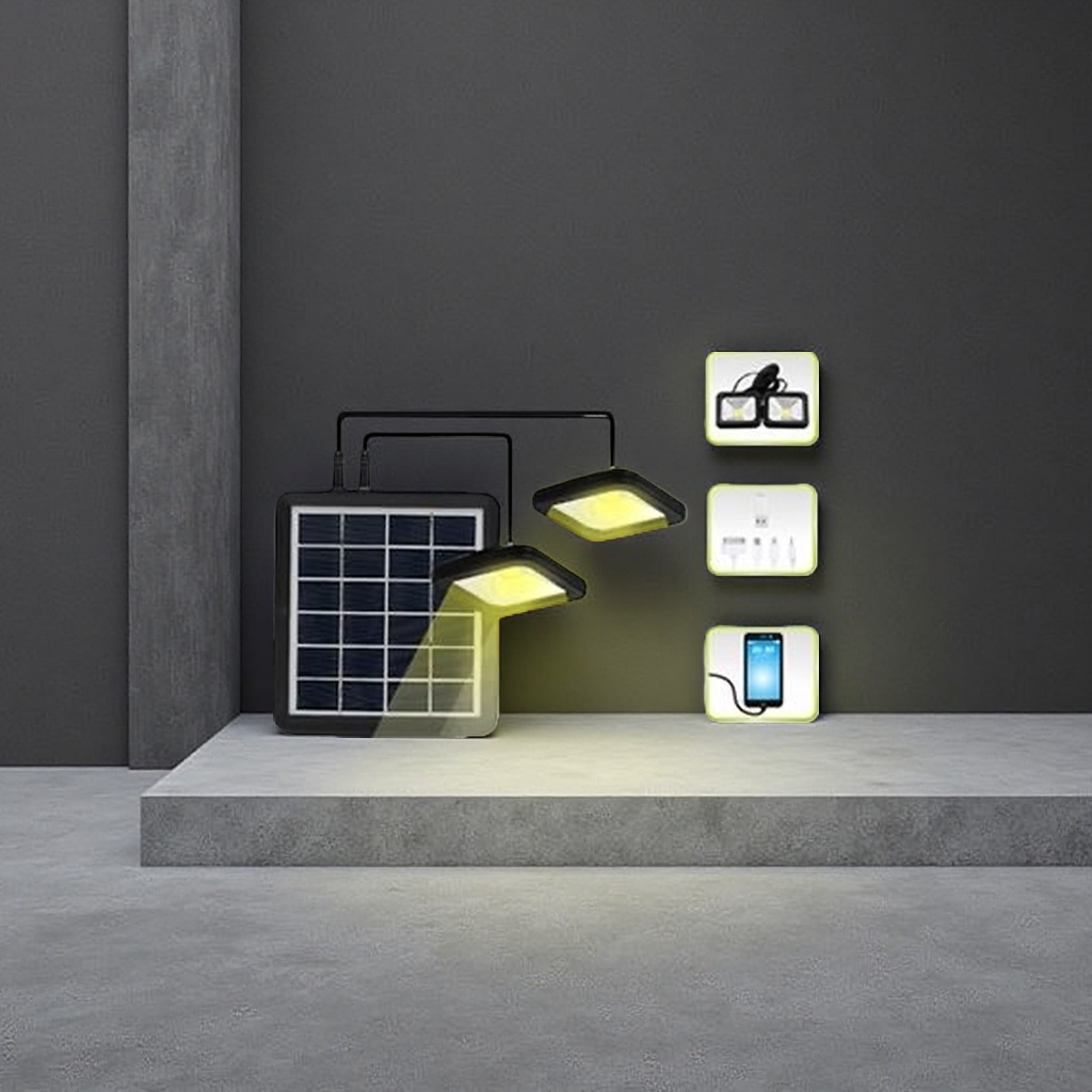 Luz del panel solar todo en uno luz al aire libre lámpara de ahorro de energía recargable