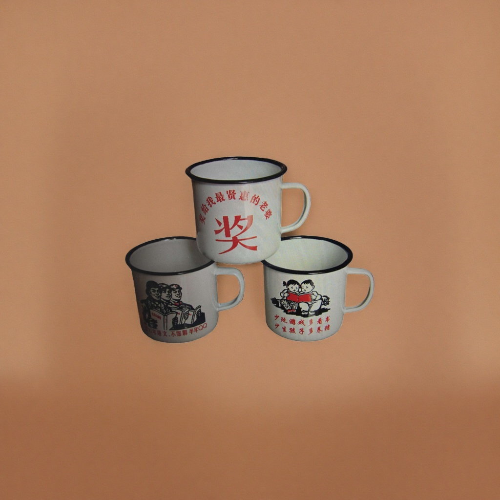 搪瓷杯 复古印花陶瓷杯子 350ml 家用办公水杯 耐高温易清洗细节图
