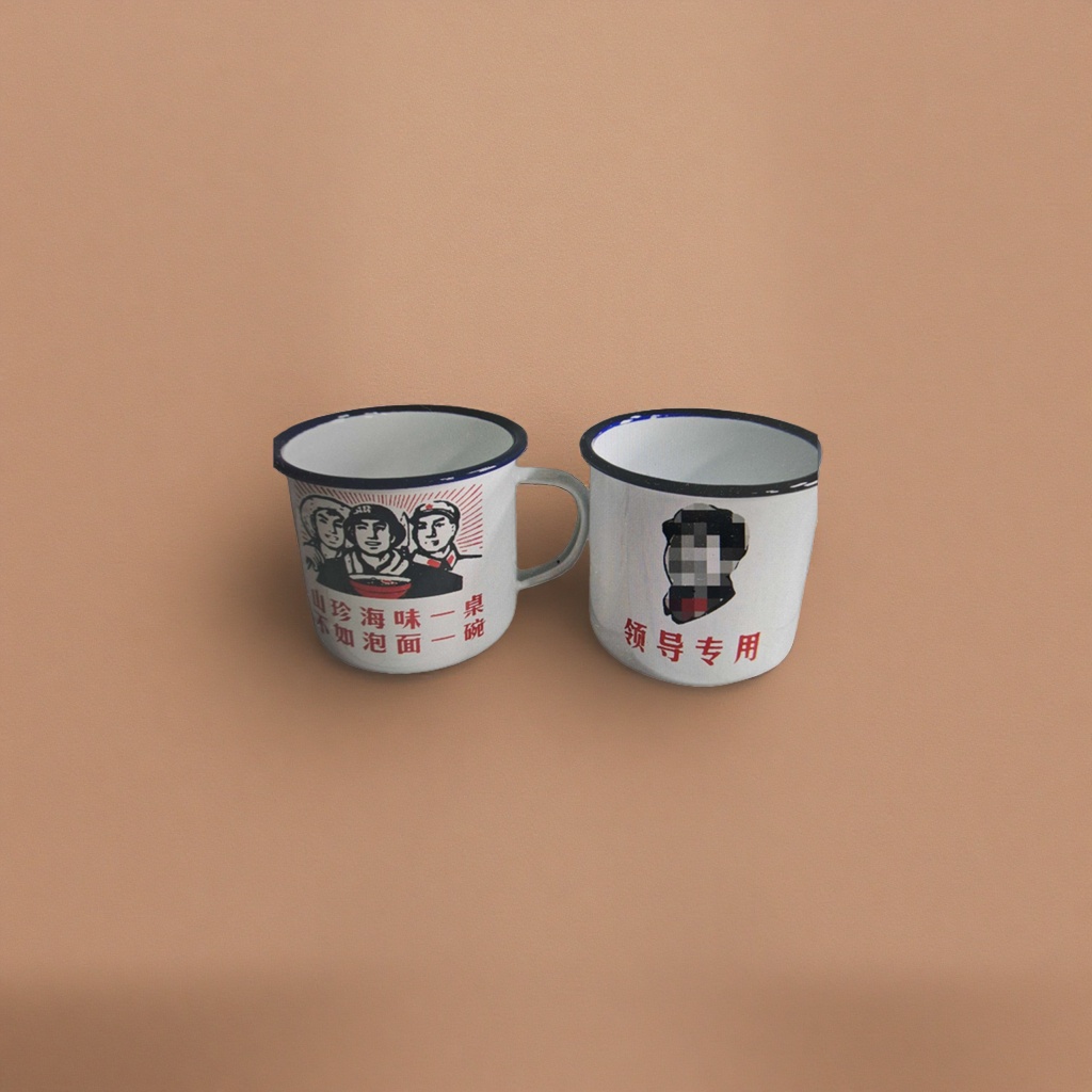 Retro enamel cup, large-capacity household coffee cup, water cup, 12-ounce double-eared mug Application Scenario