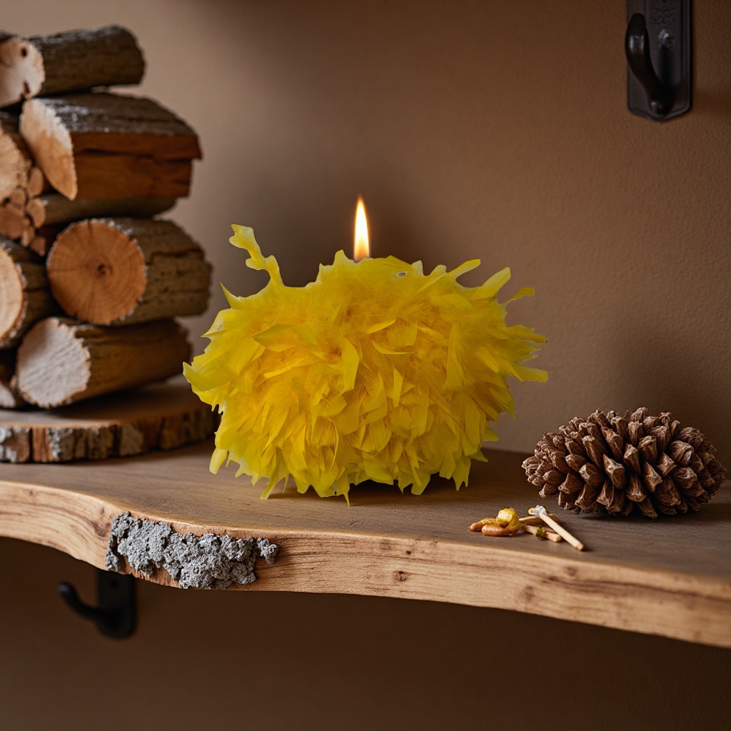 Yellow feather ornaments, feather pendants, creative home soft decoration items Application Scenario