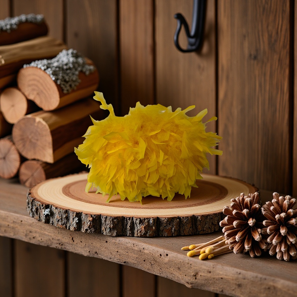 Yellow feather ornaments, feather pendants, creative home soft decoration items