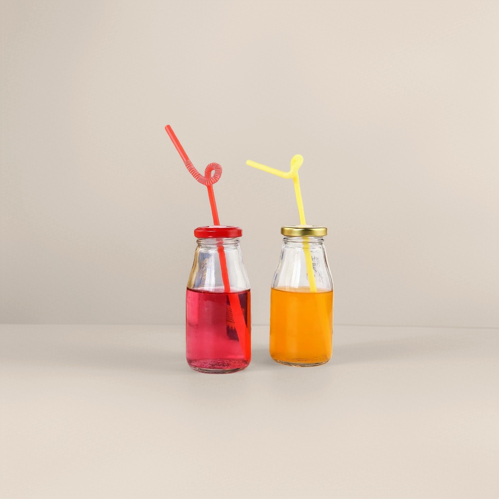 Glass bottle beverage cups, high borosilicate heat-resistant and anti-scald portable water cups details Picture