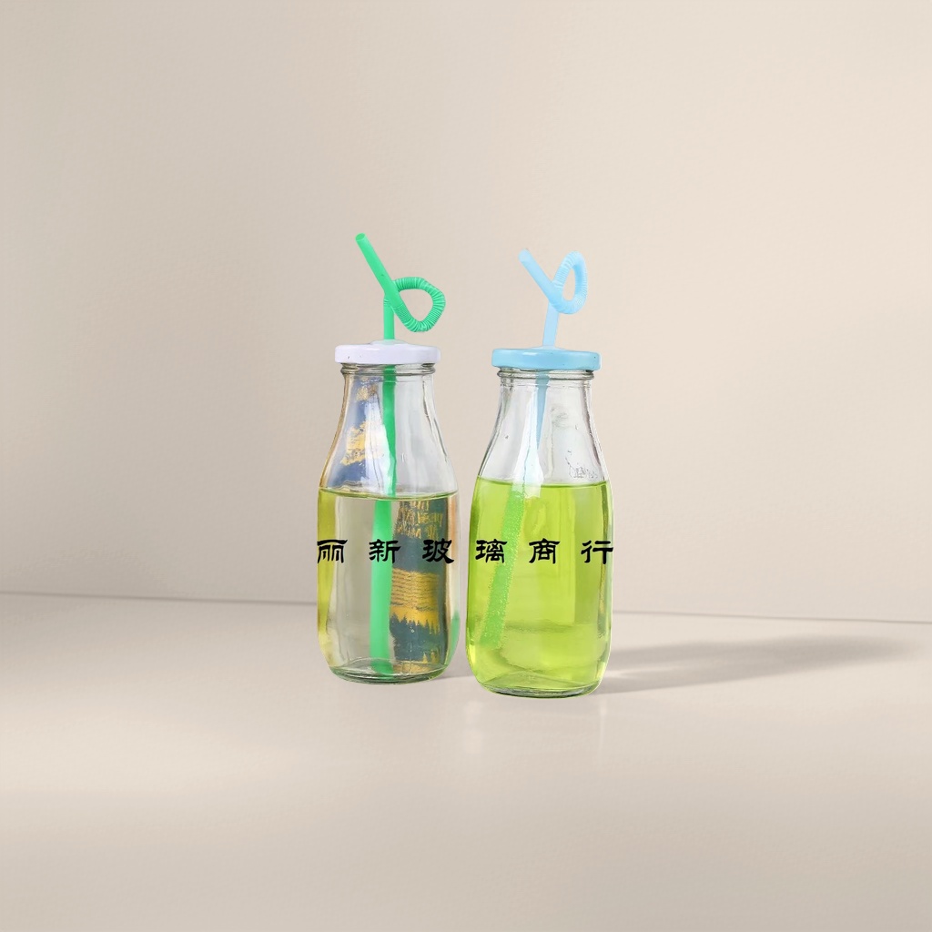 Glass bottle, transparent sealed glass container, 500ml household storage bottle