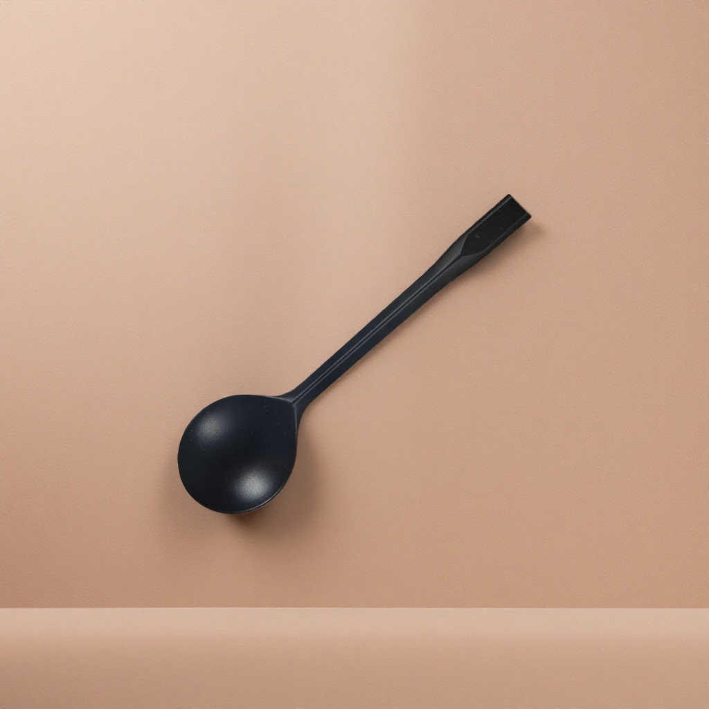 Black plastic spoon thickened, durable household spoon, 12cm single piece