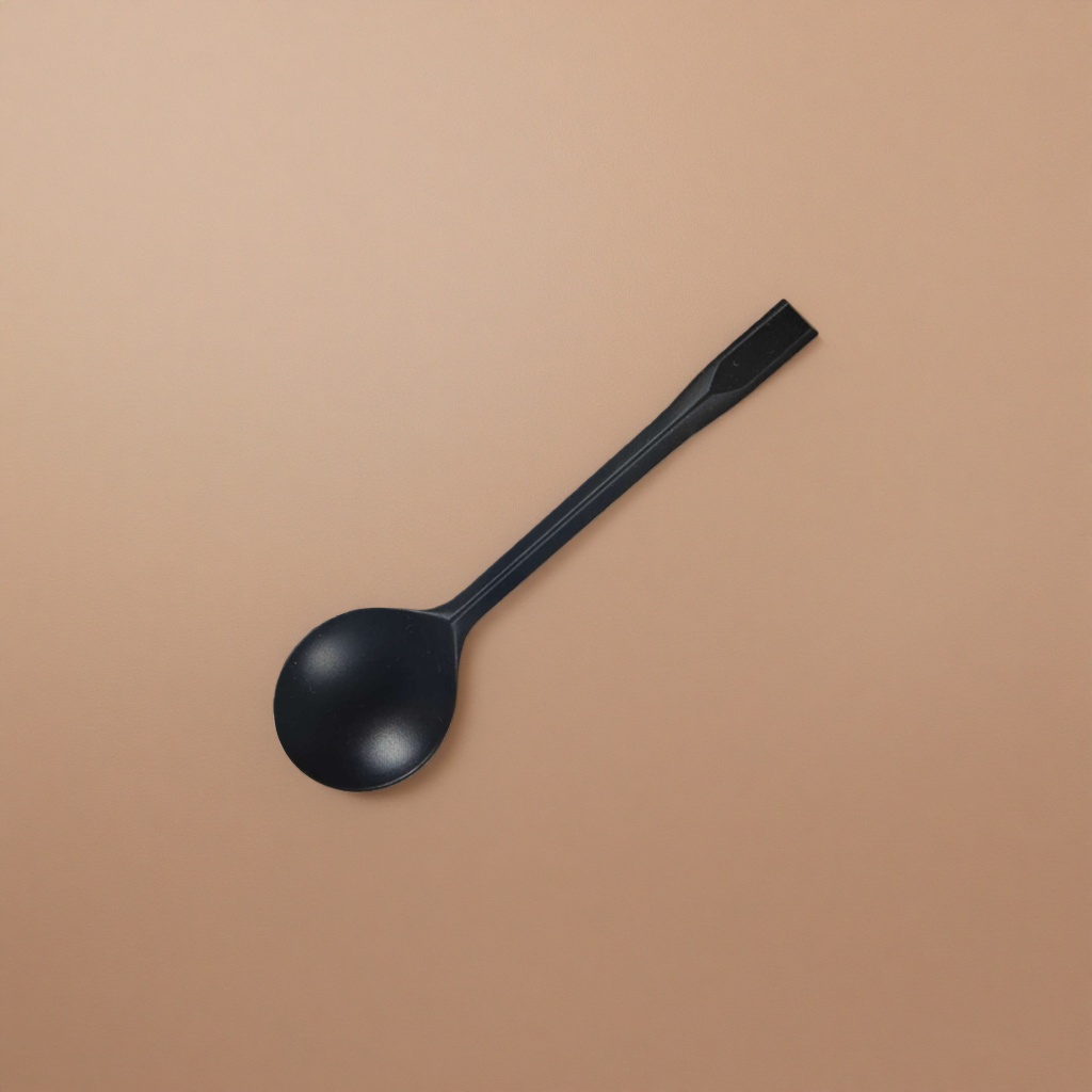 Black plastic spoon thickened, durable household spoon, 12cm single piece Application Scenario
