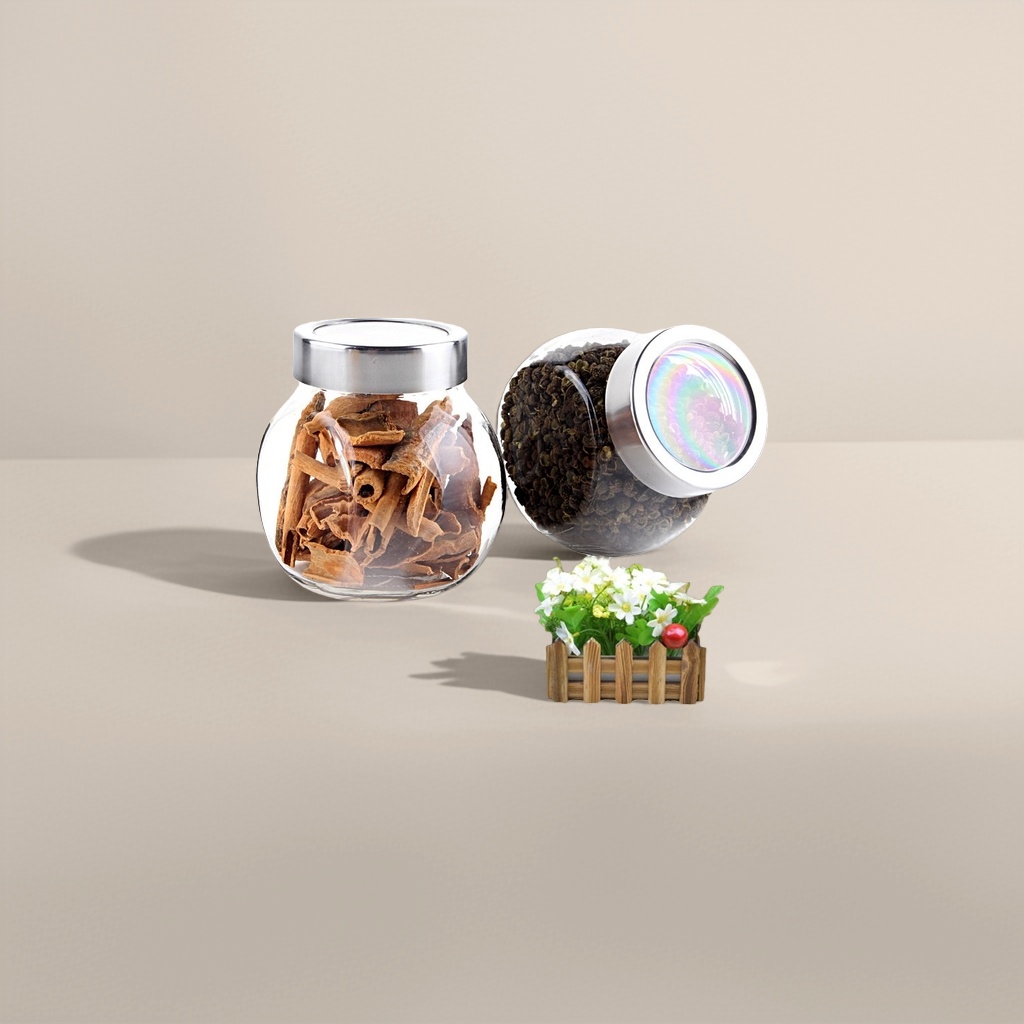 Glass jar + glass jar details Picture