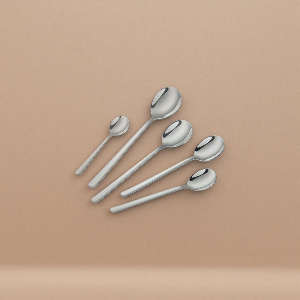 Stainless steel metal spoons, household thickened dining spoons, coffee spoons, tea spoons and dessert spoons Application Scenario