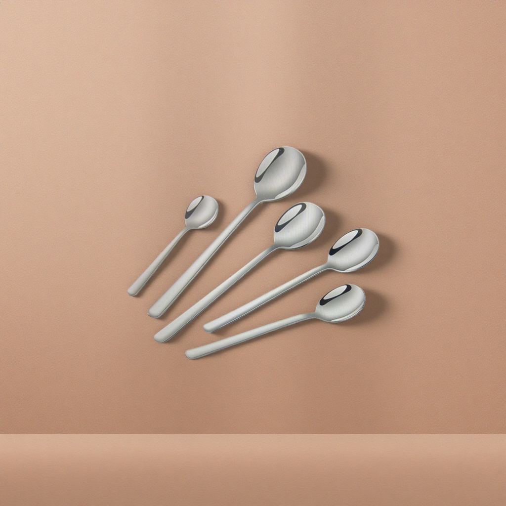Stainless steel metal spoons, household thickened dining spoons, coffee spoons, tea spoons and dessert spoons
