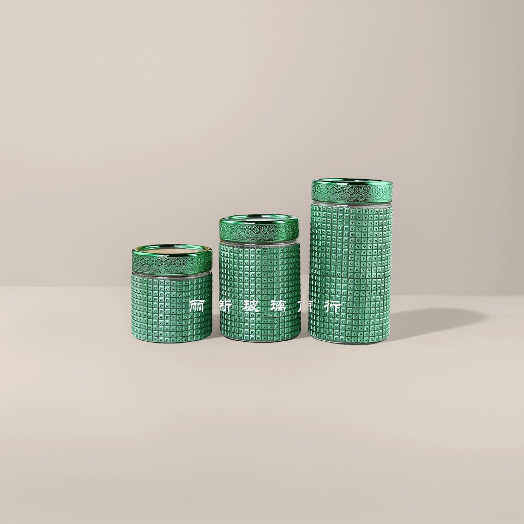 Green glass storage jars, household sealed moisture-proof and fresh-keeping jars, kitchen storage jars