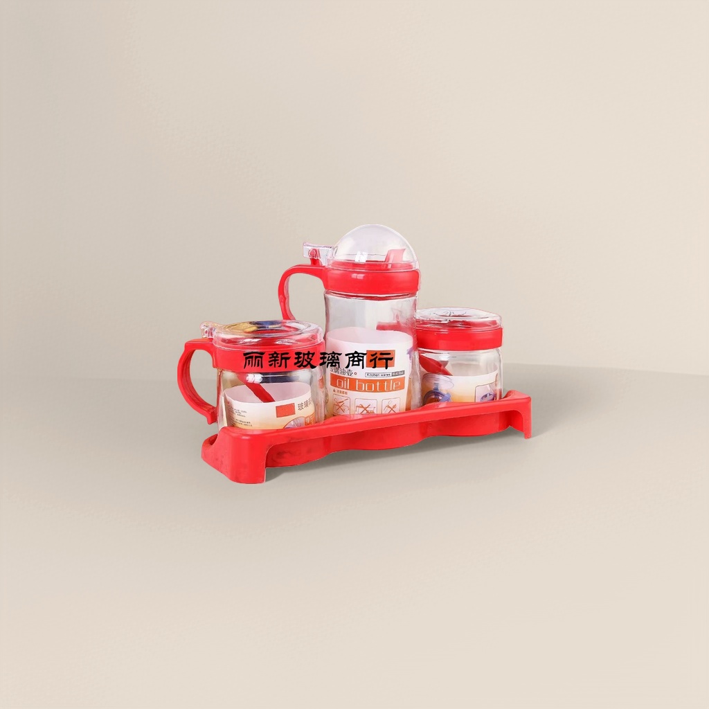 وعاء زجاجي من وعاء زجاجي مزوّد بزجاجات خل زجاجية، وعاء صلصة الصويا الزجاجية Specification image