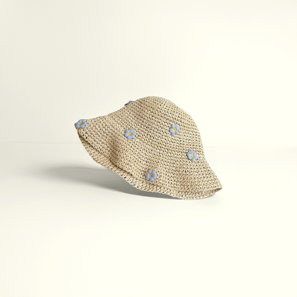 The woven fisherman's hat is a breathable and sun-protective summer hat for both men and women, casual and versatile details Picture