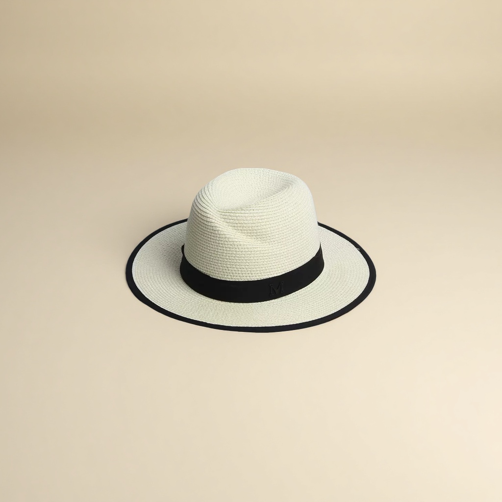 A beige straw hat for women's summer sun protection and sun protection woven hat Specification image
