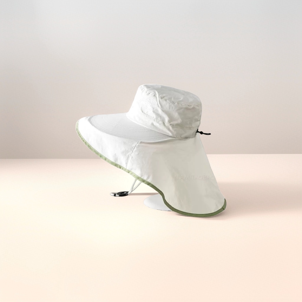 White sun protection hat with breathable and quick-drying main body, summer outdoor sun protection fisherman's hat Application Scenario