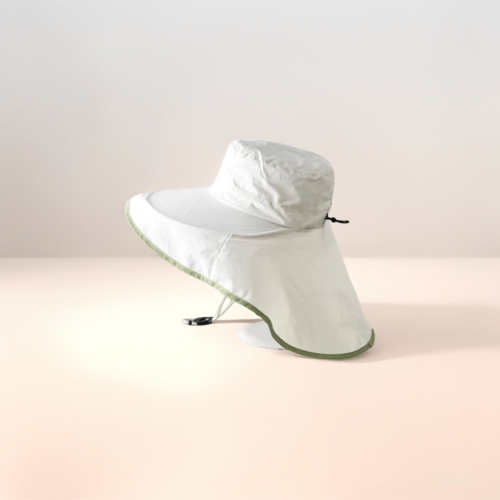 White sun protection hat with breathable and quick-drying main body, summer outdoor sun protection fisherman's hat details Picture