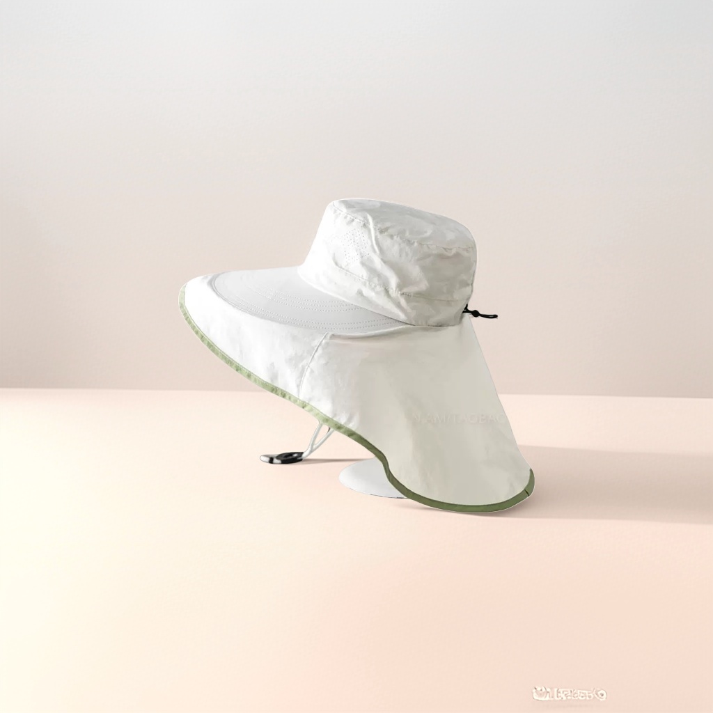 White sun protection hat with breathable and quick-drying main body, summer outdoor sun protection fisherman's hat