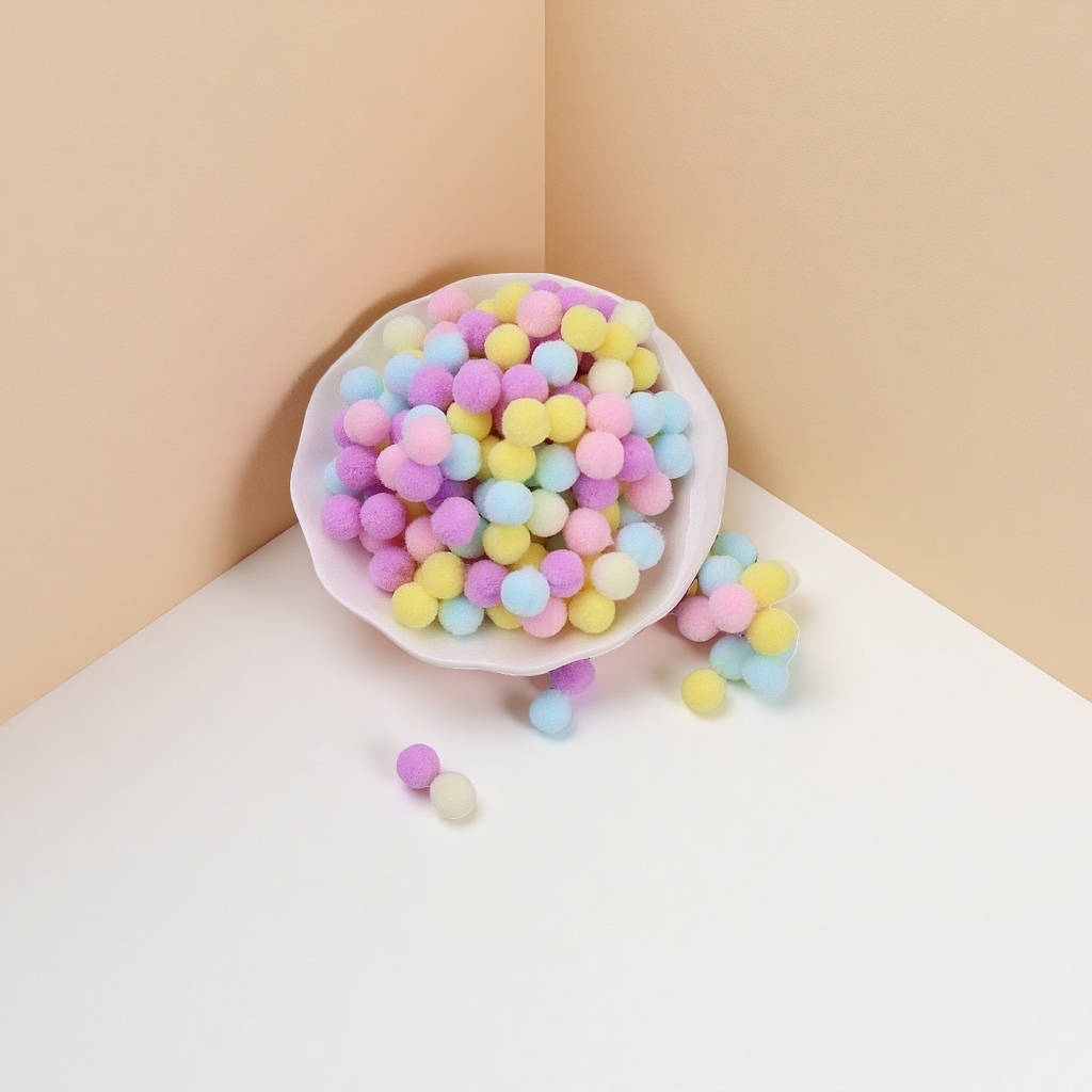 Colorful pom-poms decoration DIY pom-poms set with multiple colors to choose from